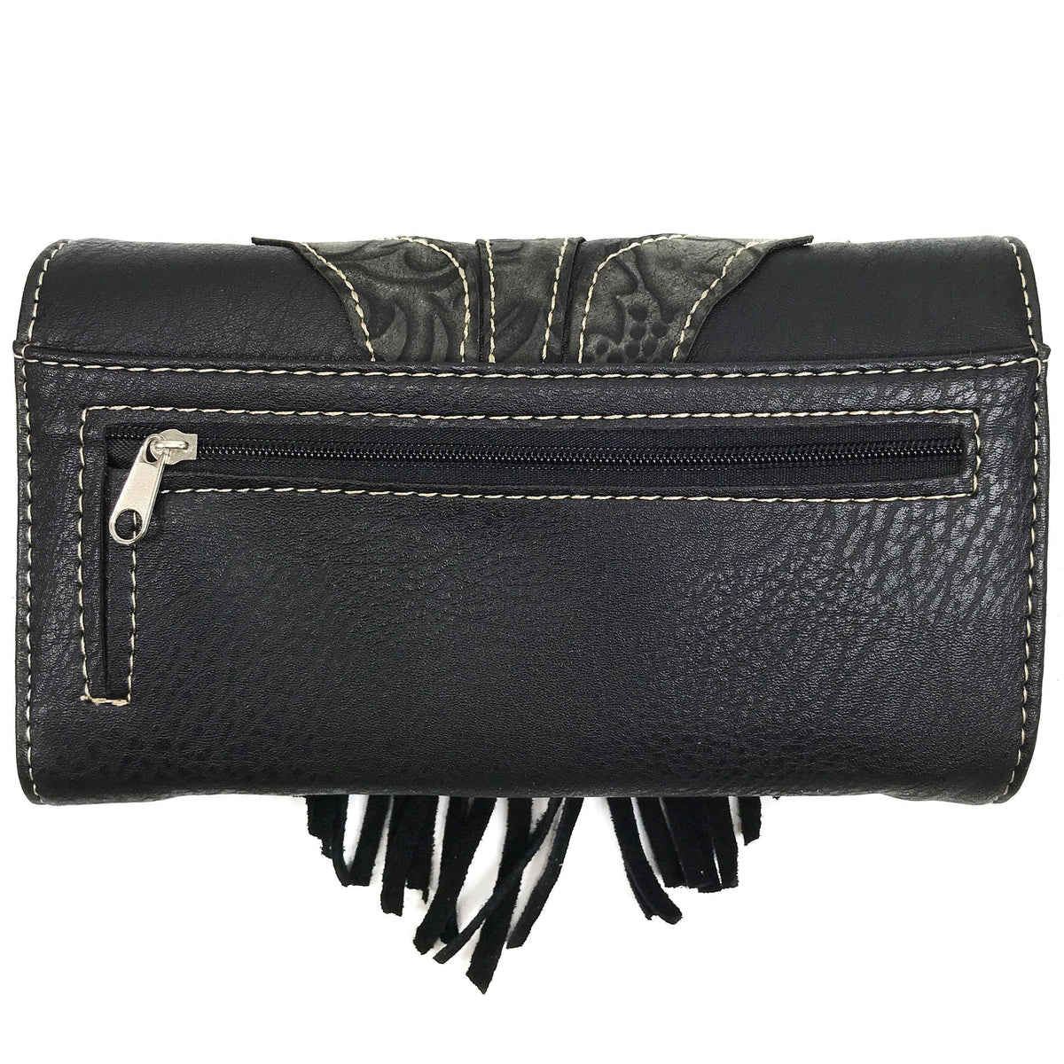Lace Fringe Trifold Crossbody Wallet