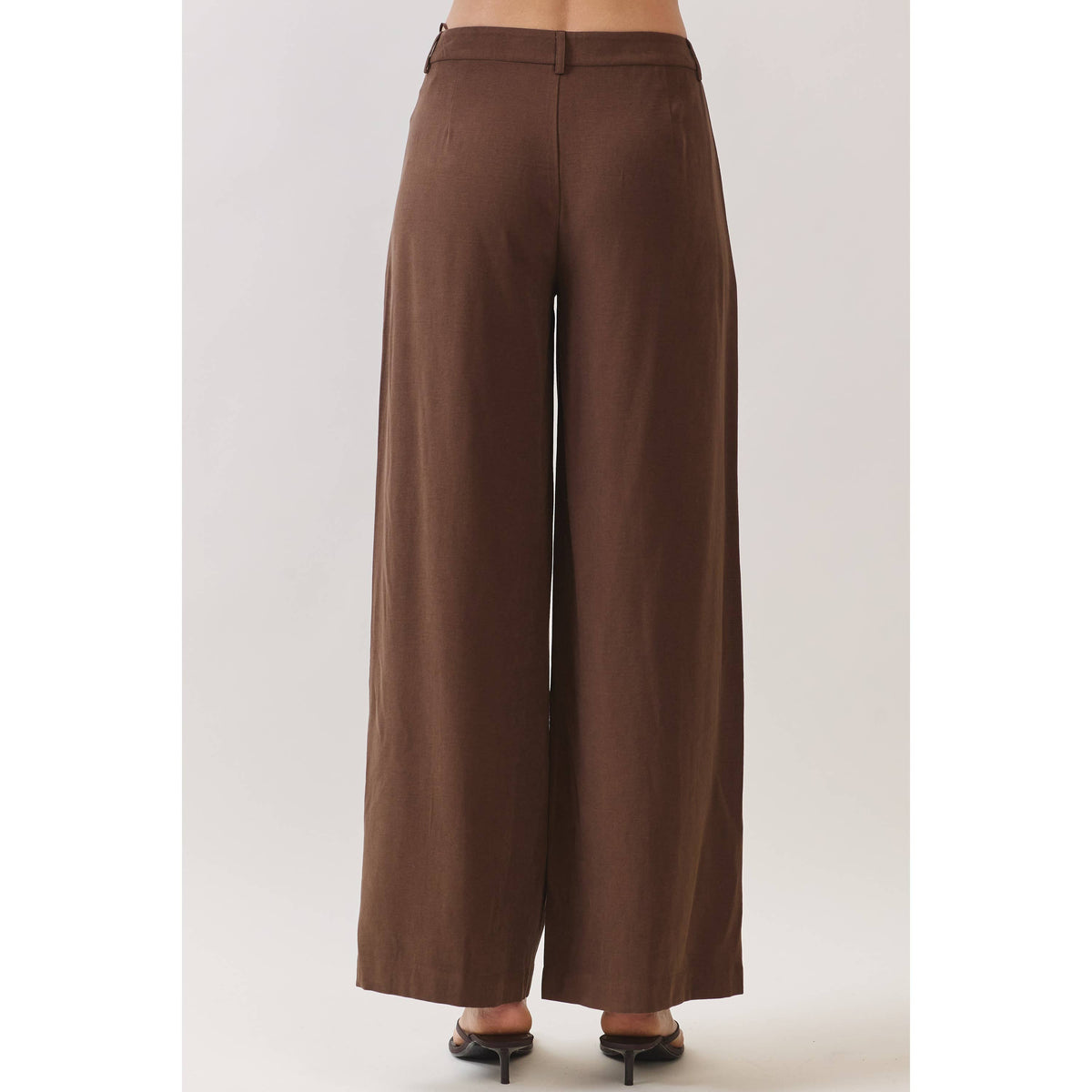 Wide-Leg Rayon Blend Trousers