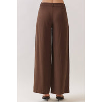 Wide-Leg Rayon Blend Trousers