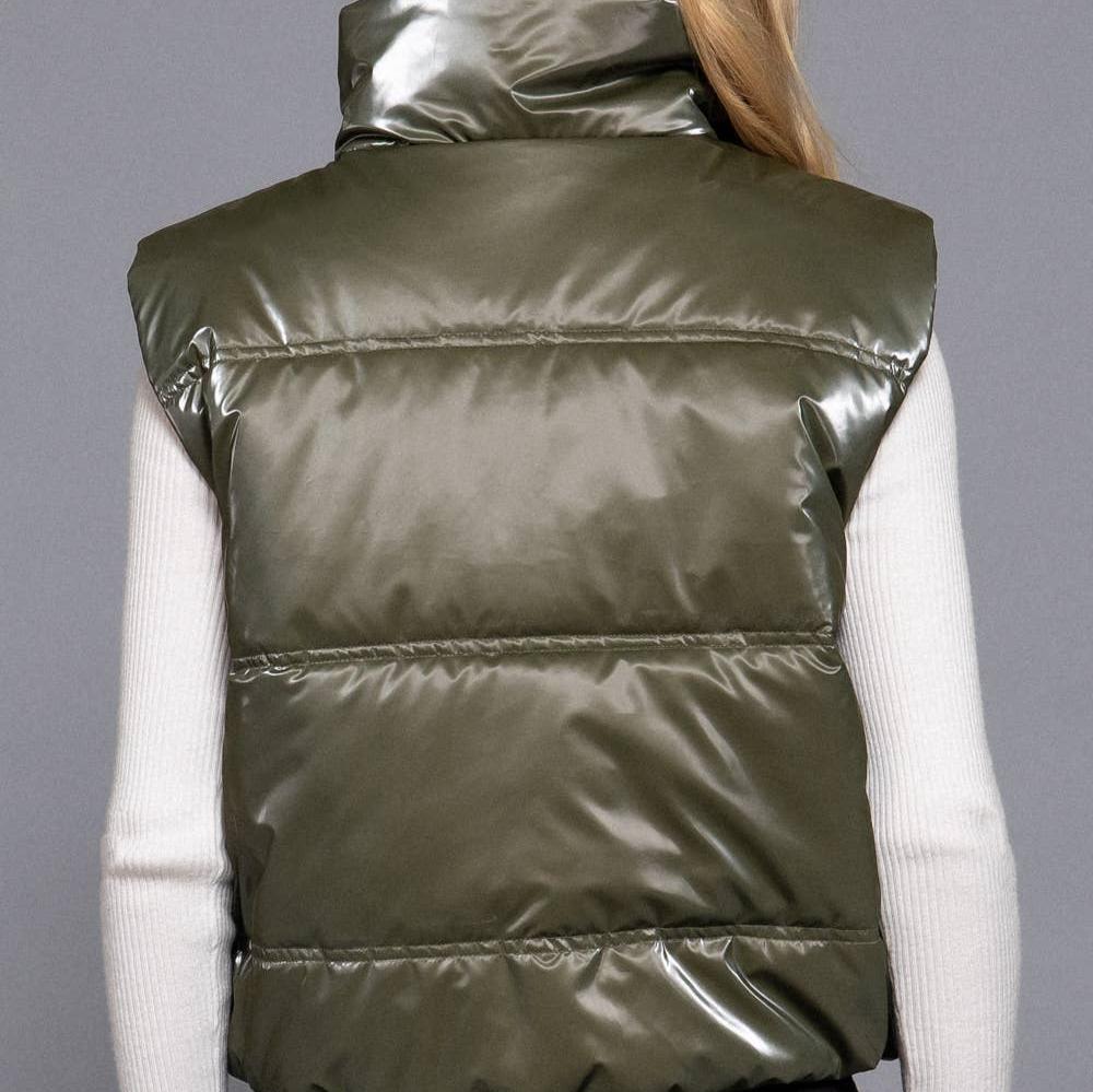 Metallic Puffer Vest