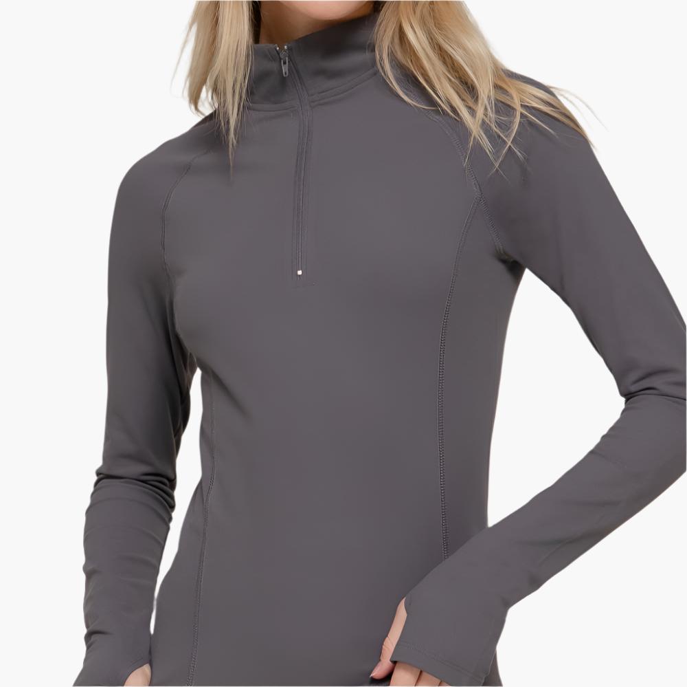 Long Sleeve Quarter Zip Workout Top