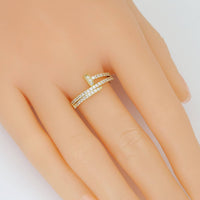 CZ Nail Wrap Adjustable Ring