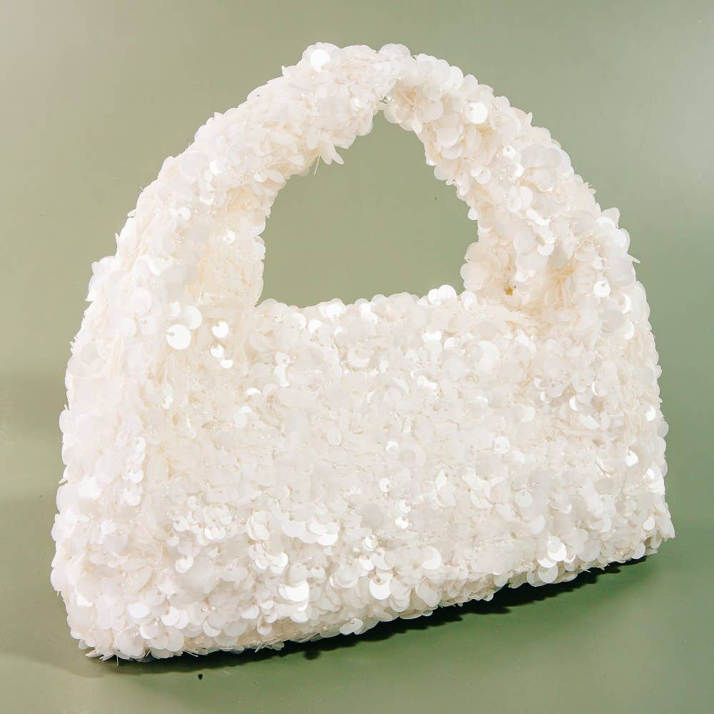 Ivory Sequin Hand Bag