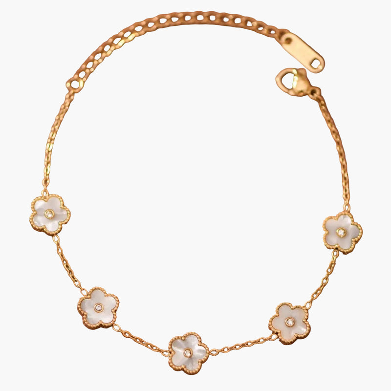 18K Gold Plated Flower Chain Bracelet