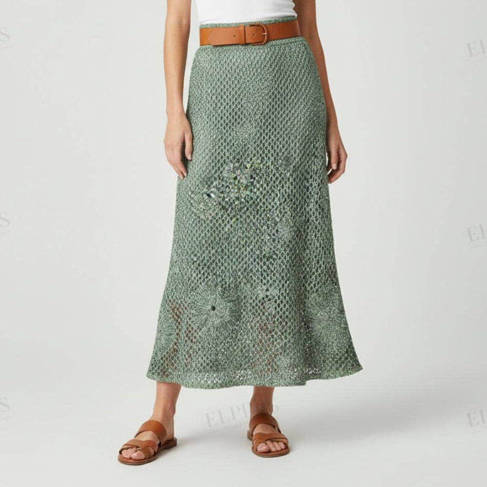 Crochet Flower Maxi Skirt
