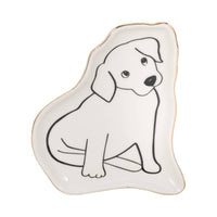 White/Black Ceramic Puppy Trinket Tray