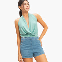 Draped Halter Neck Top