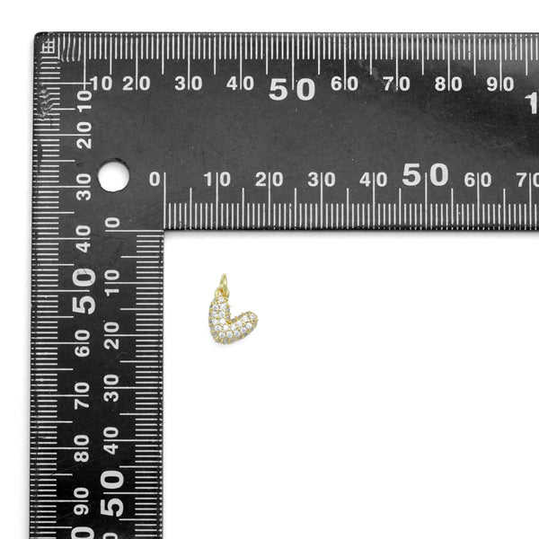 Puffy Pavé Heart Charm