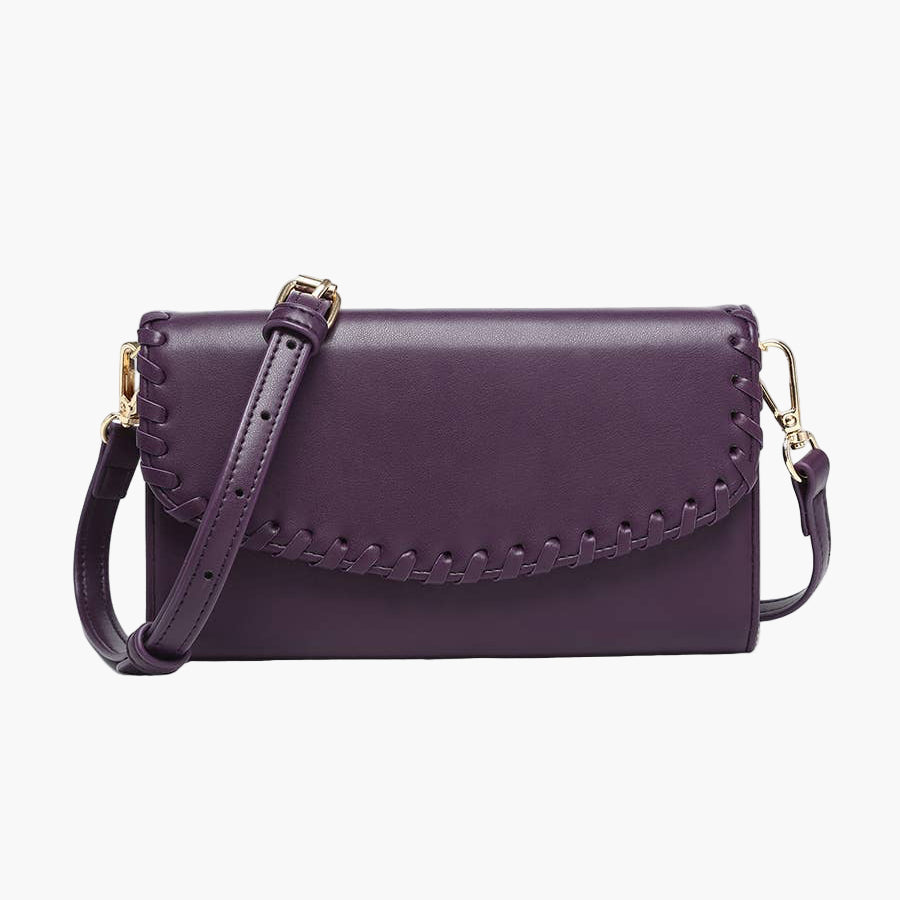 Dark Plum Kyle Whipstitch Crossbody/Wallet