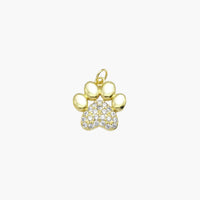 Pavé Studded Paw Print Charm