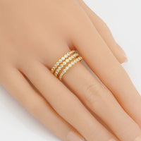 CZ Three Lines Wrap Adjustable Ring