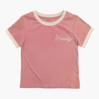 Howdy Vintage Ringer (Youth) | Pink