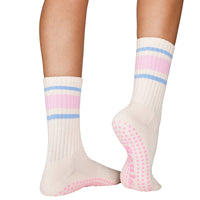 Pink Retro Pilates Grip Socks
