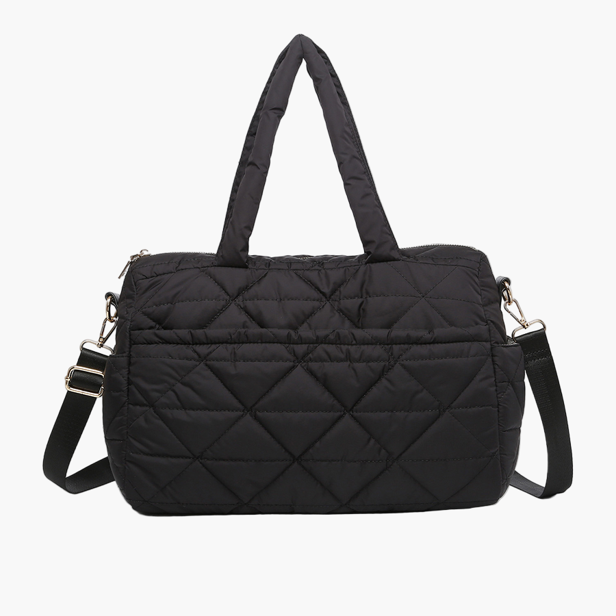 Billie Quilted Nylon Satchel