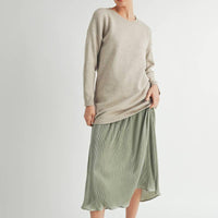 Sweater Top and Pleated Skirt Layered Dress.