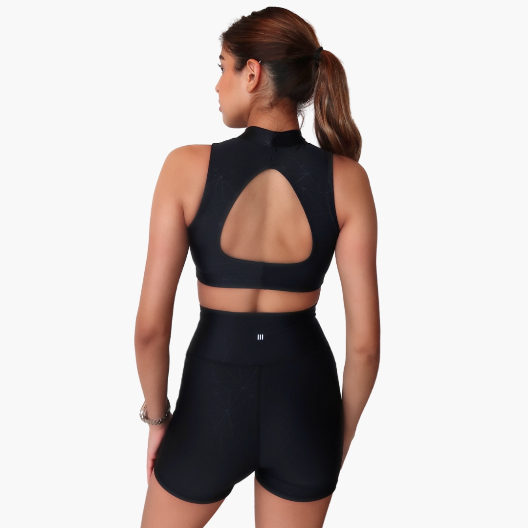 Maria Bra Maria Mock Neck Sports Bra in Geometric Embossed Nylon – Culture ...
