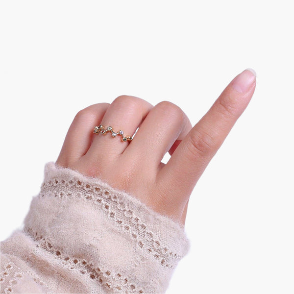 18K Gold Filled Multi Colored Dainty Ring