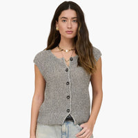 Marled Button Down Knit Sweater Vest