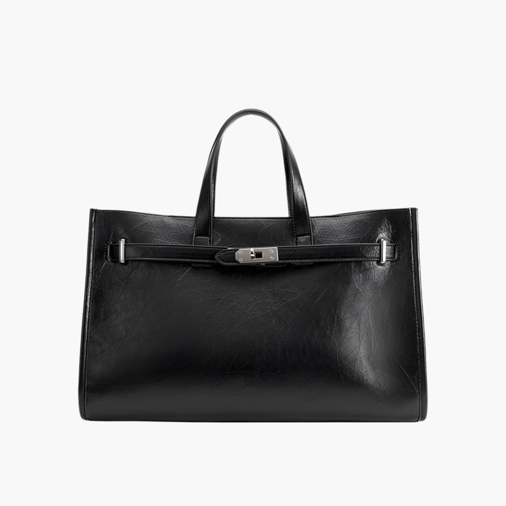 Melie Bianco Sutton Black Vegan Leather Tote Bag