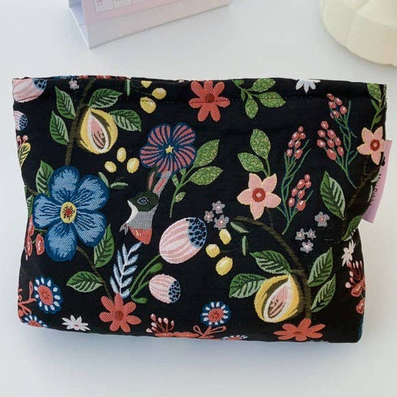 Embroidered Travel Cosmetic Bag