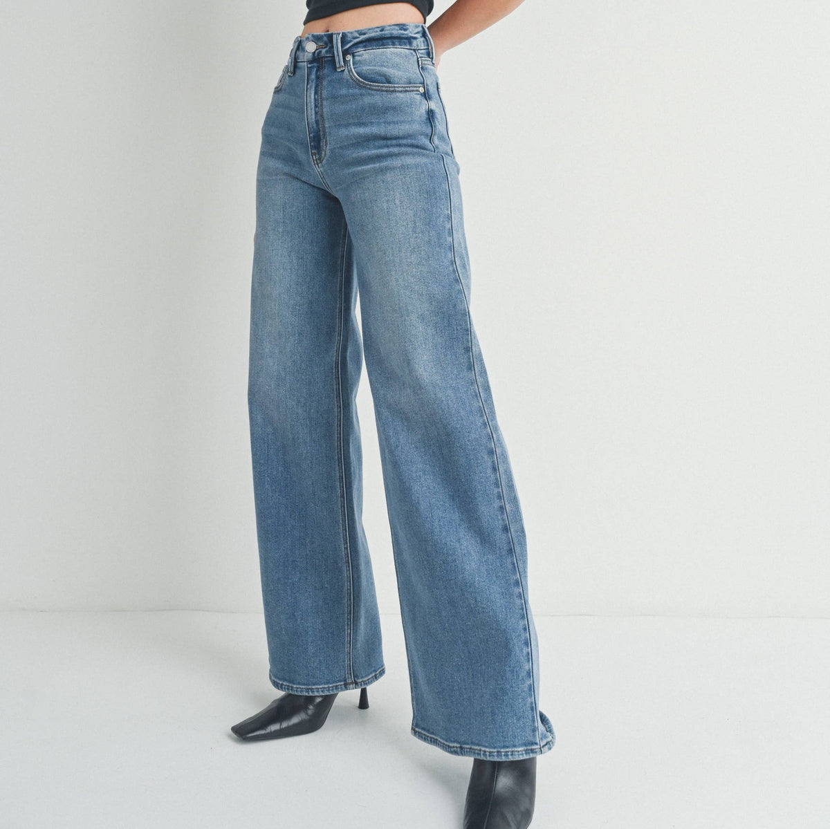 JBD High Rise Palazzo Wide Leg Jean