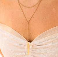 Bar Pendant Layered Lariat Necklace