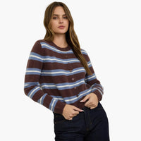 Brown Multi Color Stripe Knit Cardigan