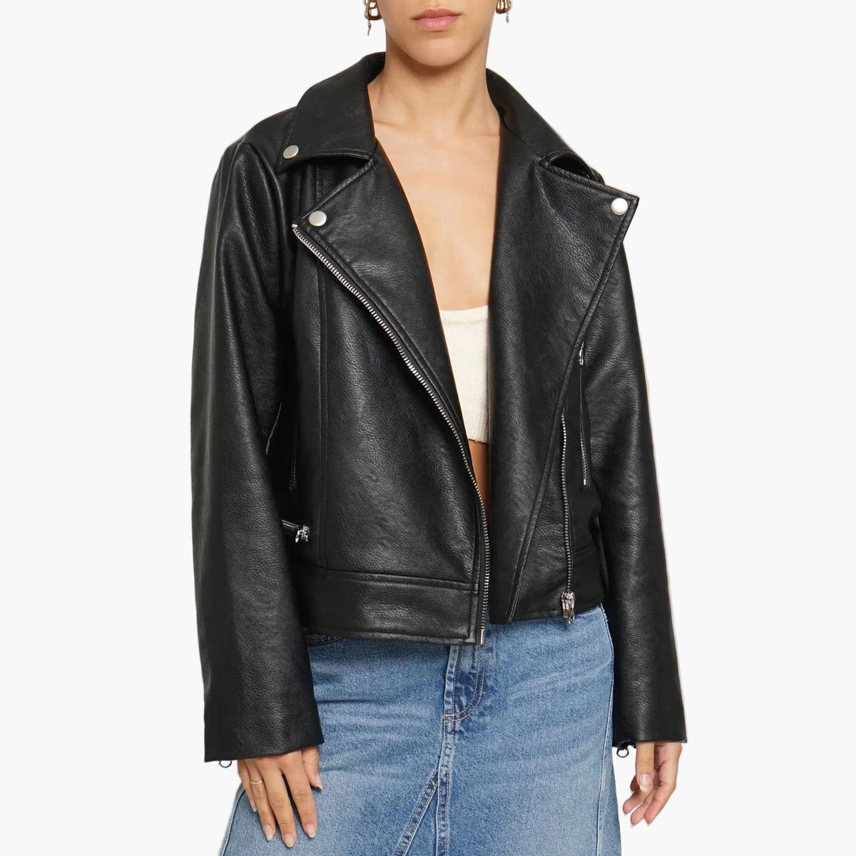 Vegan Leather Moto Jacket
