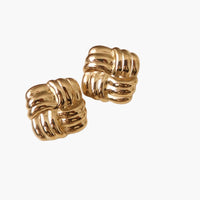 Luella 18K Gold Non-Tarnish Textured Knot Stud Earring