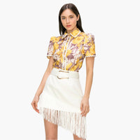 Belted Fringe Mini Skirt