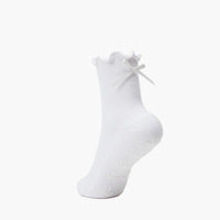 White Big Bow Grip Socks