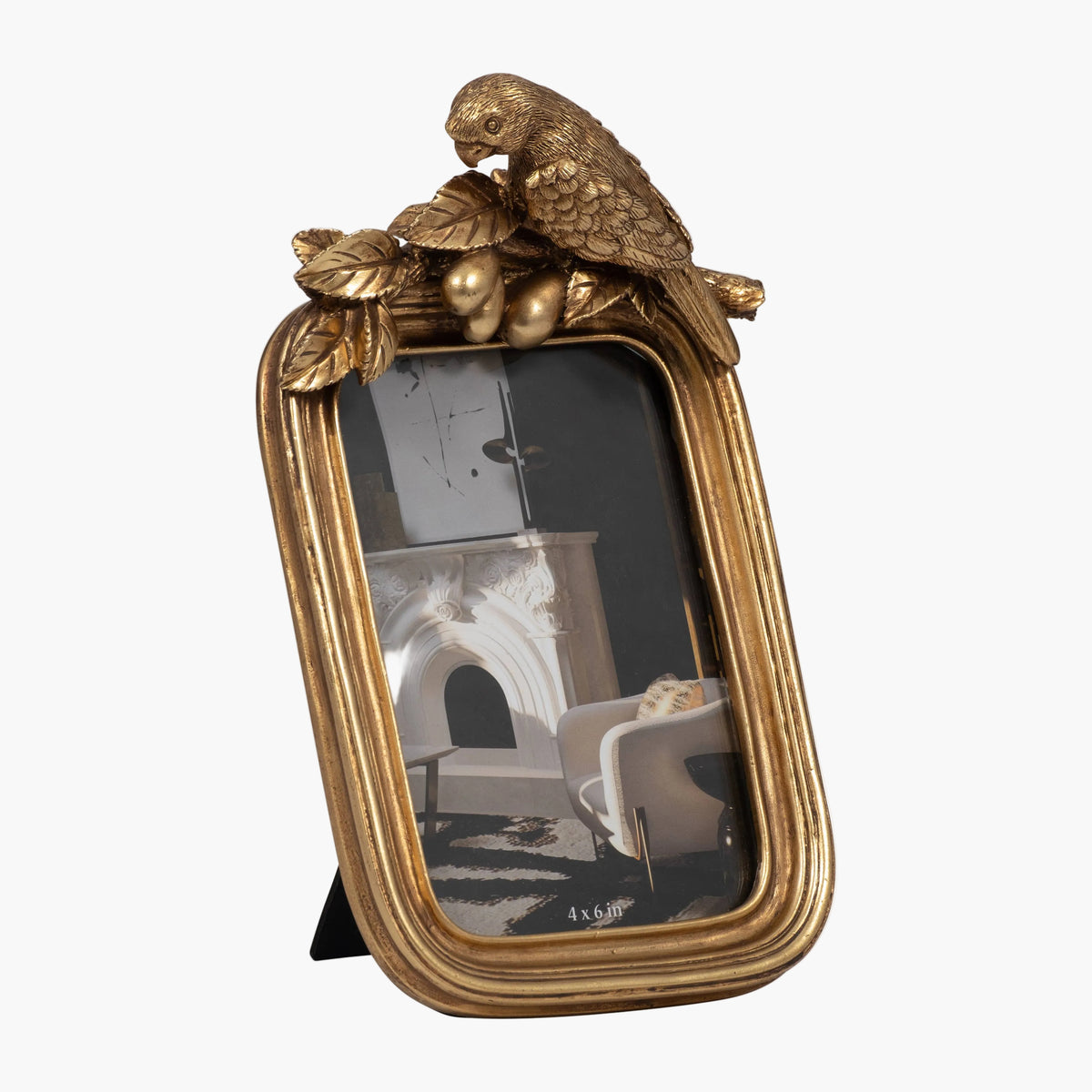 Gold Polyresin Bird Picture Frame - 4x6 in.