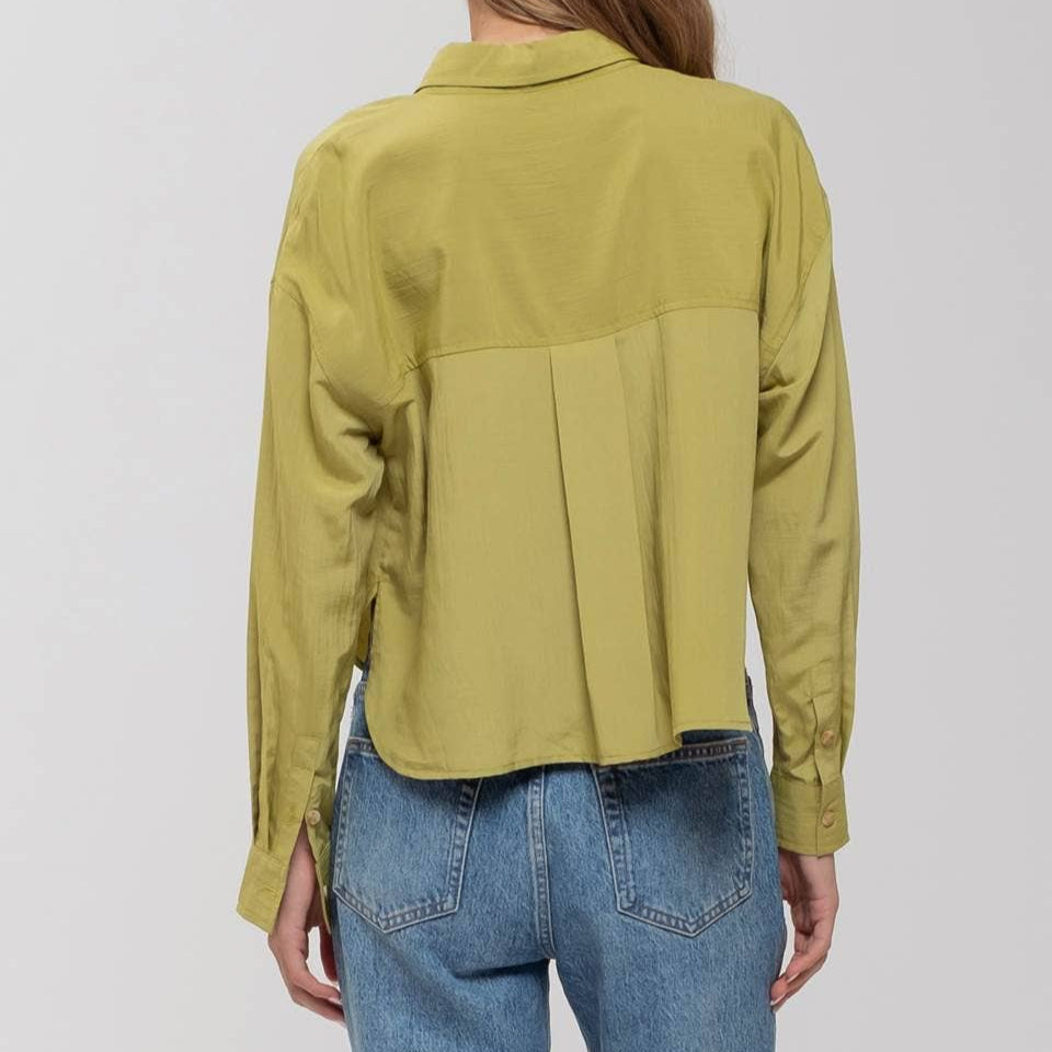 Kiwi Cropped Button Down Shirt