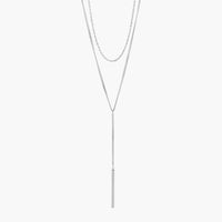 Bar Pendant Layered Lariat Necklace