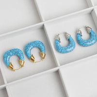 Turquoise Chunky Hoop Earrings