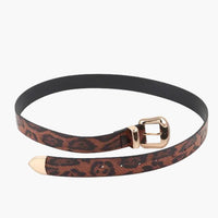 Leopard Faux Leather Gold Buckle Belt