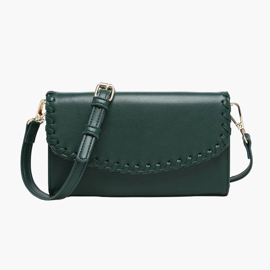 Forest Green Kyle Whipstitch Crossbody/Wallet