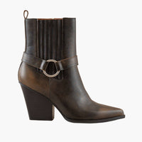 The Carson | Brown Distressed Leather Bootie