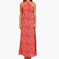 Bandana Print Halter Midi Dress