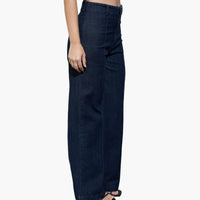 Denim High Waist Front Seam Wide Leg Jeans