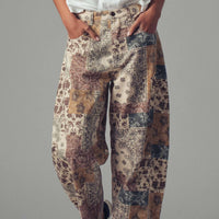 Boho Patchwork Wide Leg Pants