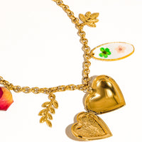 Lantana 18K Gold Non-Tarnish Vintage Locket Charm Necklace