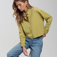 Kiwi Cropped Button Down Shirt