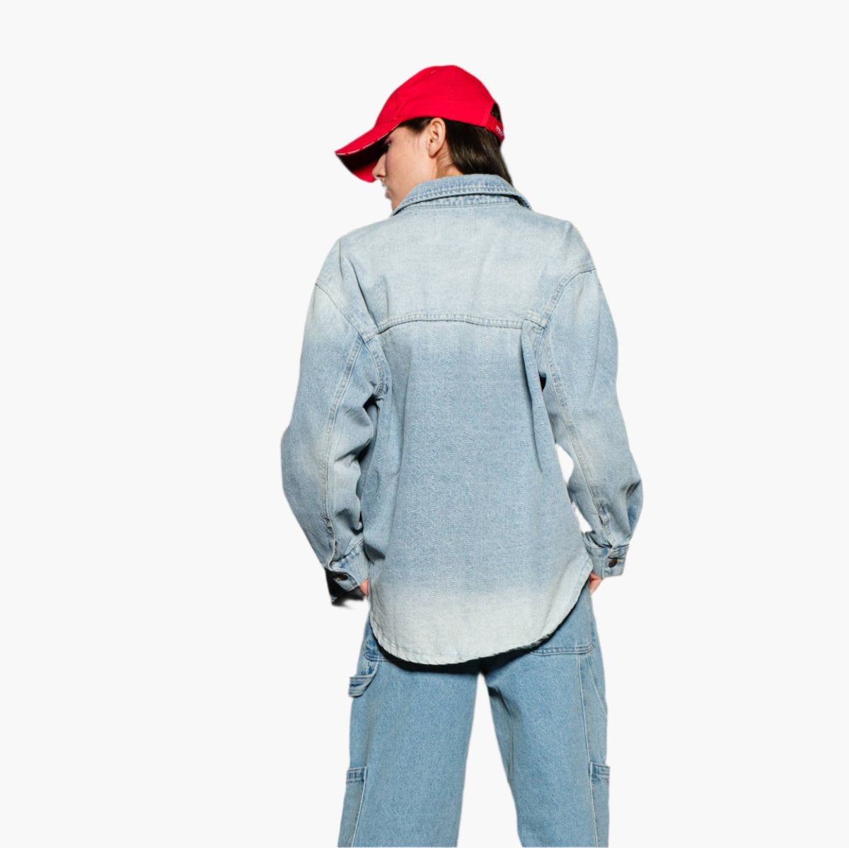 Oversized Denim Shacket with Pockets