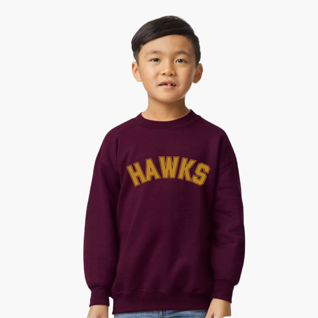 Kid's Maroon Hawks Sweatshirt