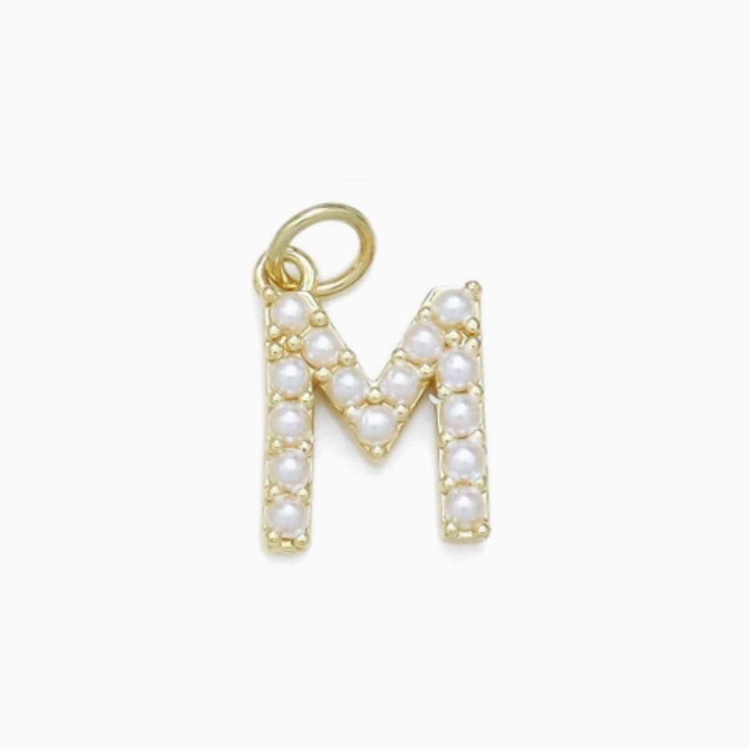 Pearl Initial Letter Charms