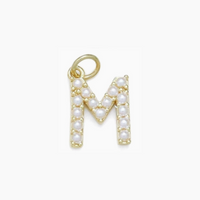 Pearl Initial Letter Charms