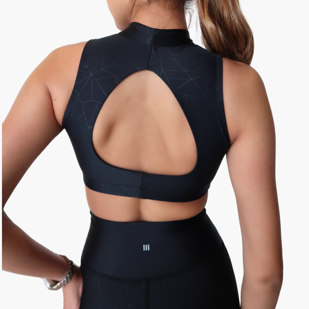 Maria Bra Maria Mock Neck Sports Bra in Geometric Embossed Nylon – Culture ...