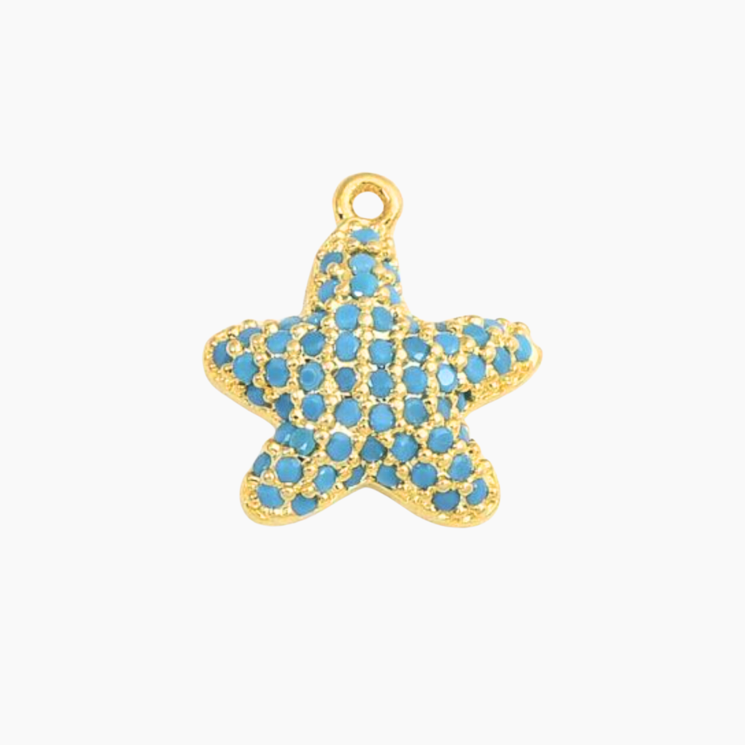 Turquoise Micro Pavé Starfish Charm