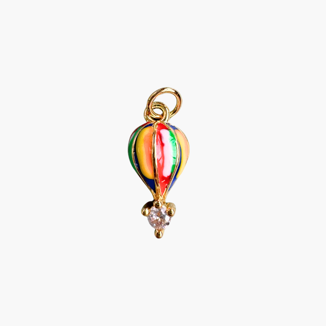 Tiny Enamel Hot Air Balloon Charm